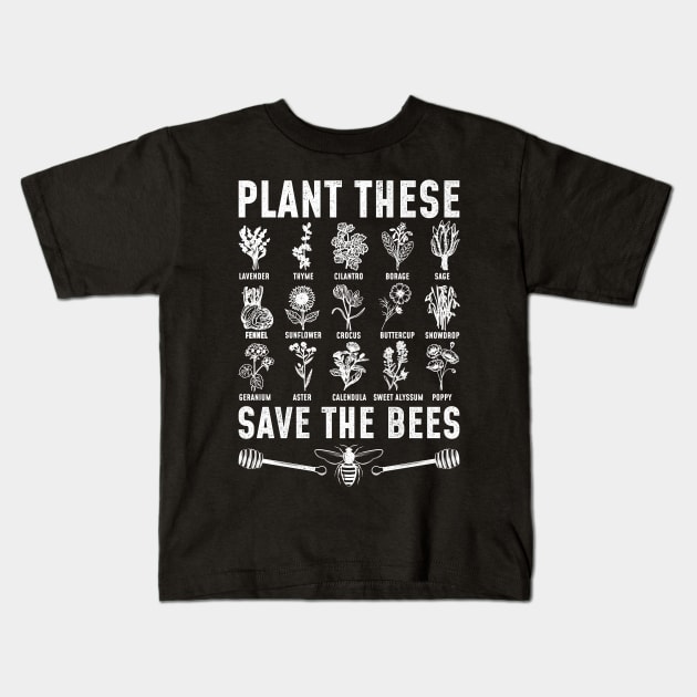 Gardening Gardener Garden Save The Bees Environmentalist Kids T-Shirt by merchmafia